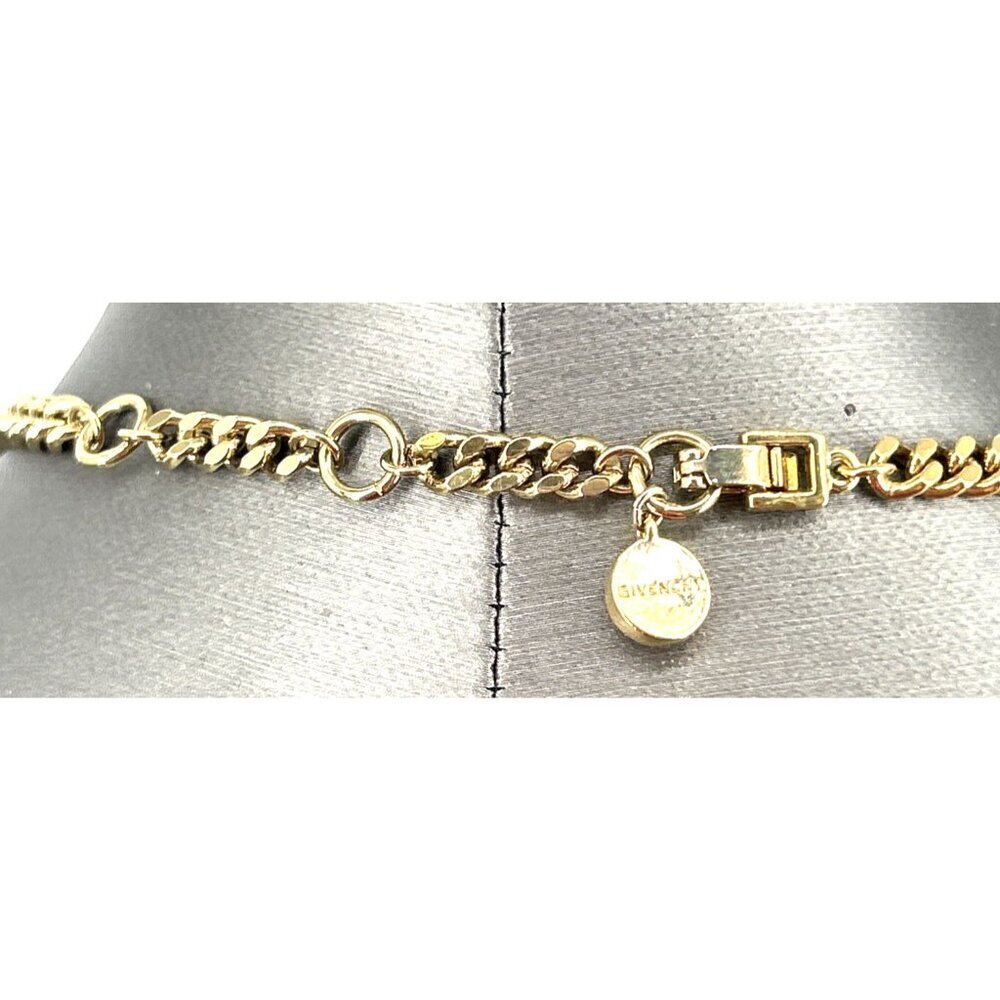 Givenchy Faux Pearl Crystal Rhinestone Necklace Signed 18" Adjustable Statement - Picture 6 of 8